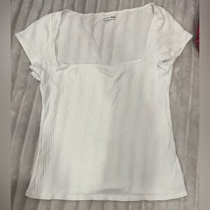 Reformation Ivory Square Neck Tee